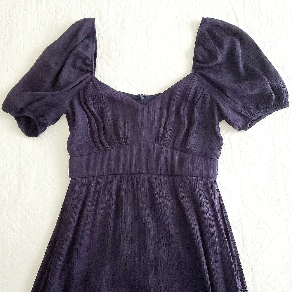 Lulus Simply A Sensation Navy Blue Puff Sleeve Midi Dress - Picture 4 of 12